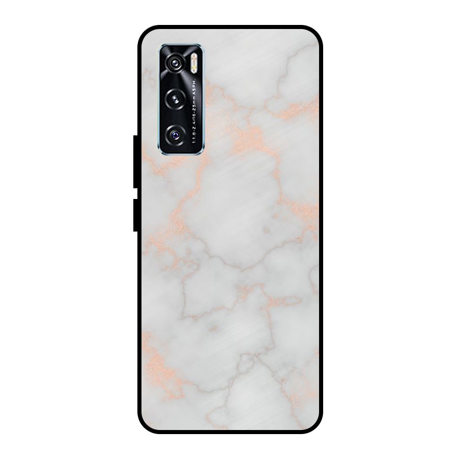 RoseGold Marble Metal Back Case for Vivo V20 SE