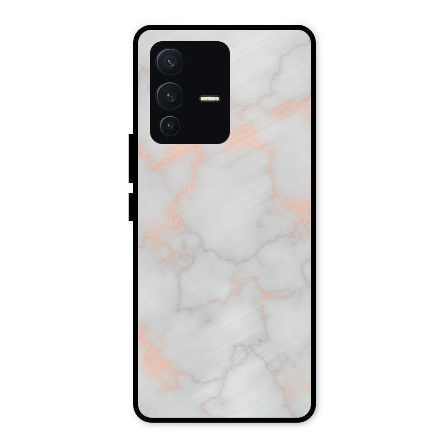 RoseGold Marble Metal Back Case for Vivo V23 5G