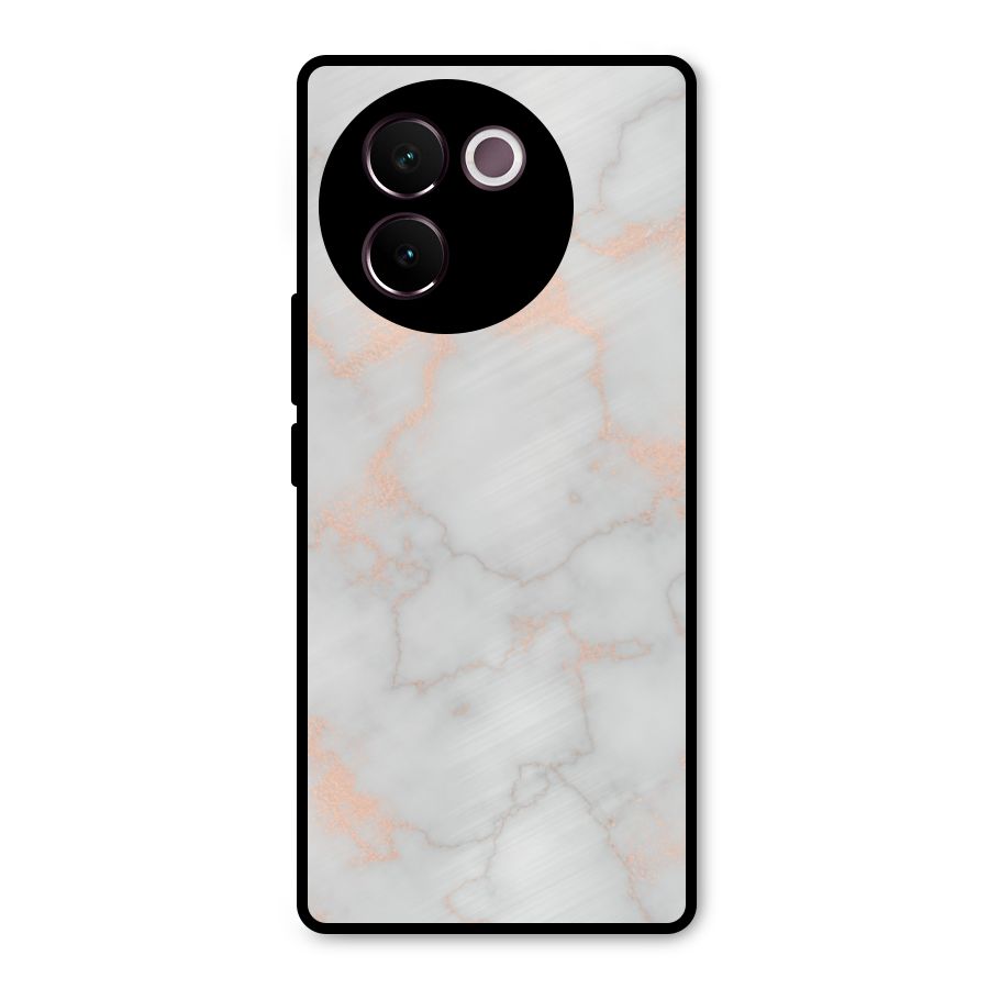 RoseGold Marble Metal Back Case for Vivo V30e