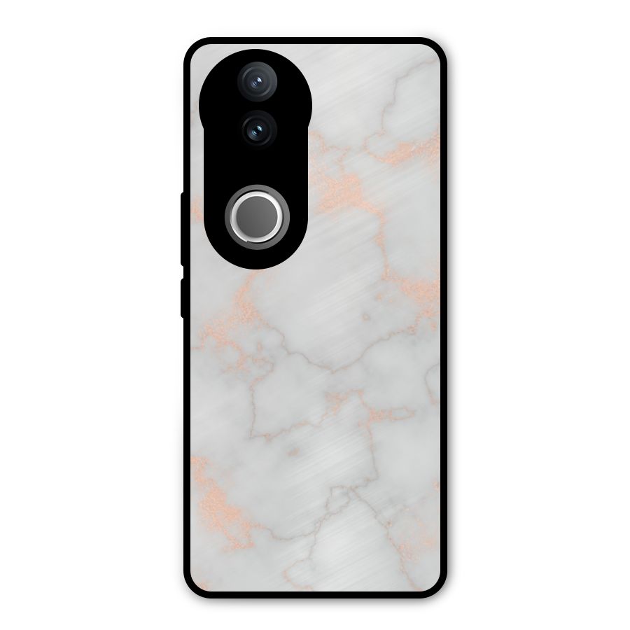 RoseGold Marble Metal Back Case for Vivo V50e
