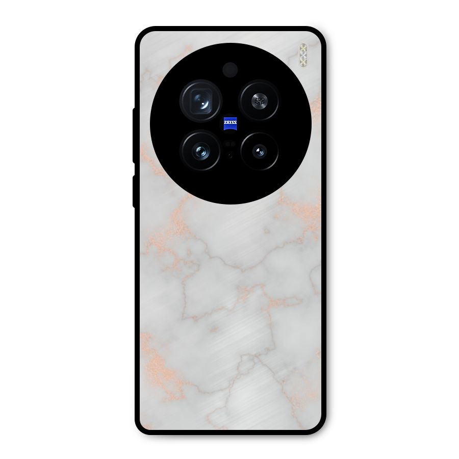 RoseGold Marble Metal Back Case for Vivo X200 Pro