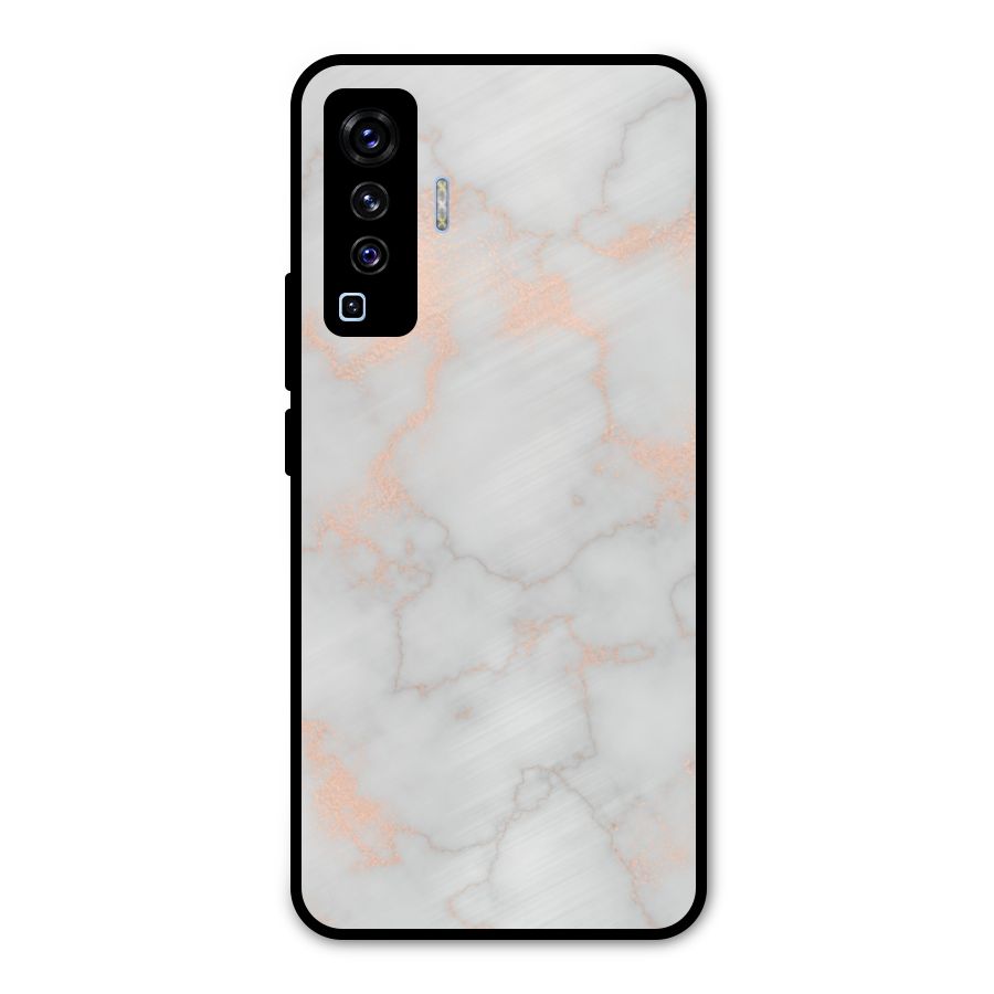 RoseGold Marble Metal Back Case for Vivo X50