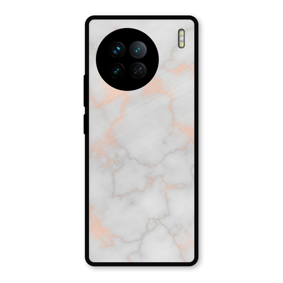 RoseGold Marble Metal Back Case for Vivo X90