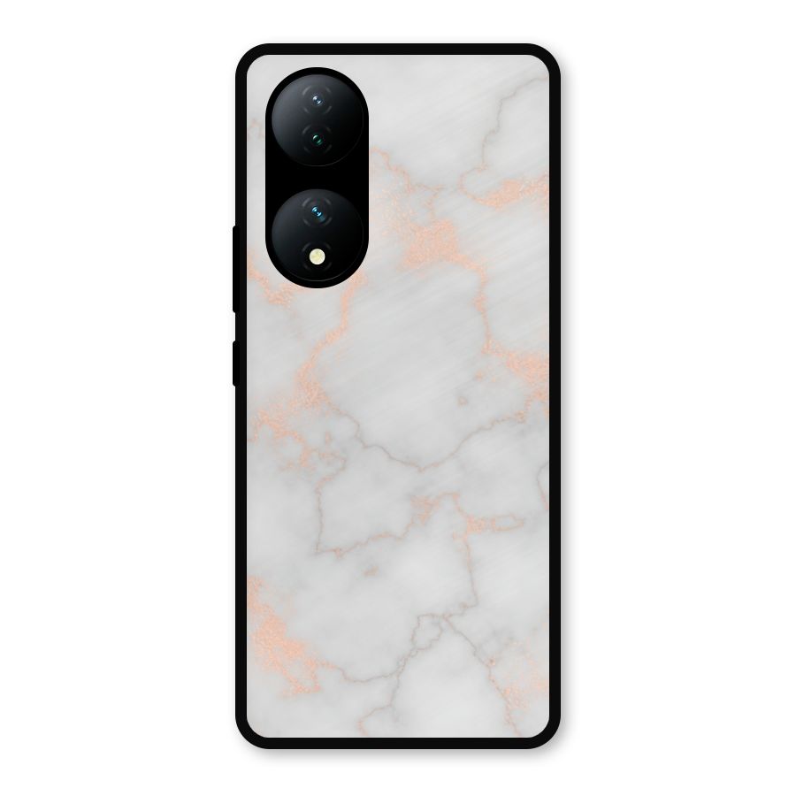 RoseGold Marble Metal Back Case for Vivo Y100