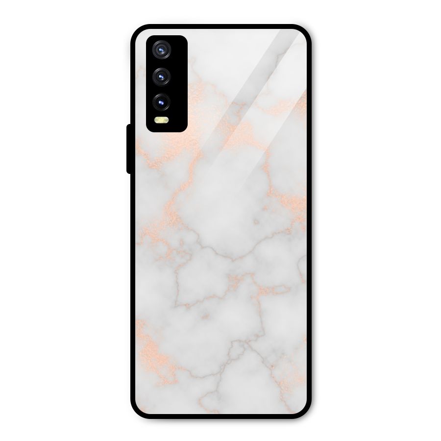 RoseGold Marble Metal Back Case for Vivo Y20