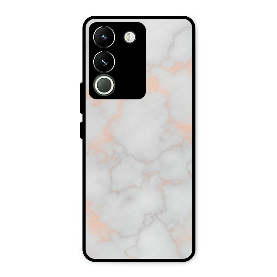 RoseGold Marble Metal Back Case for Vivo Y200