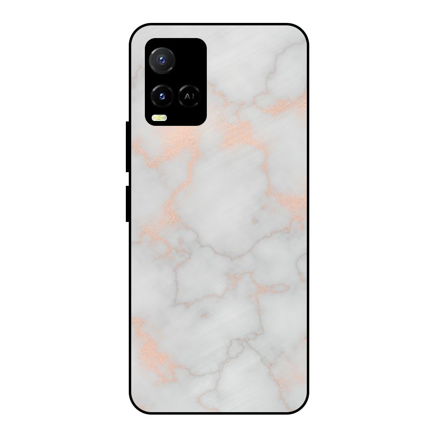 RoseGold Marble Metal Back Case for Vivo Y21
