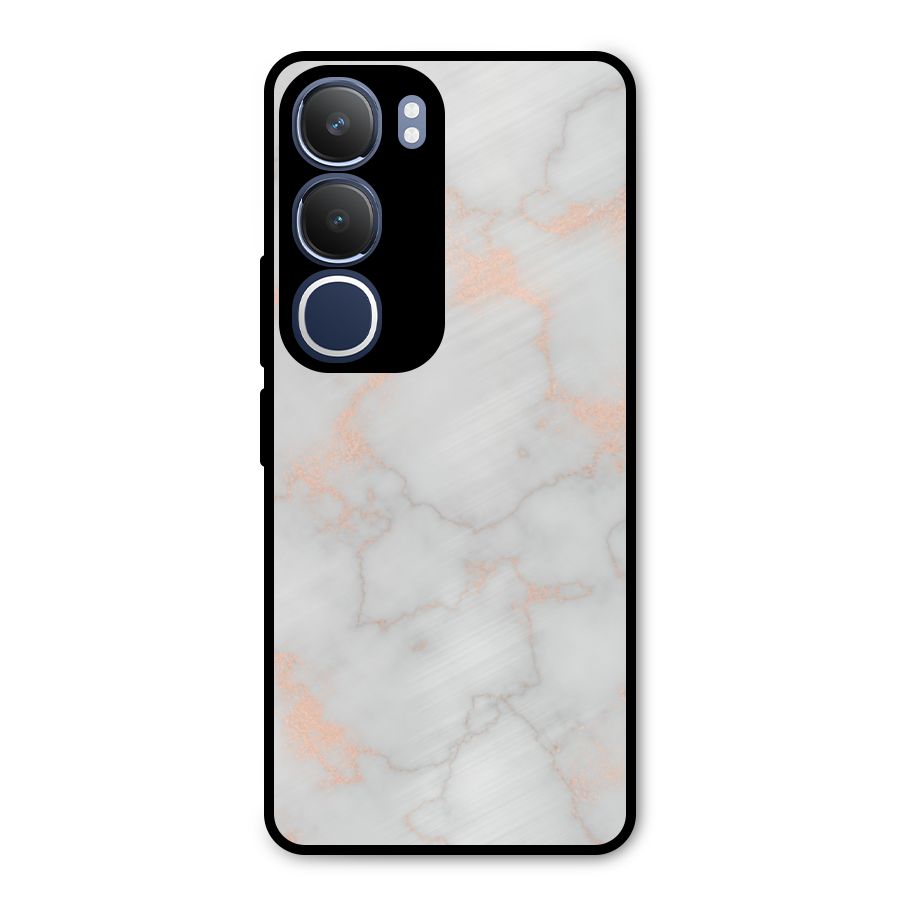 RoseGold Marble Metal Back Case for Vivo Y29