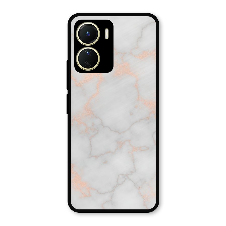 RoseGold Marble Metal Back Case for Vivo Y56