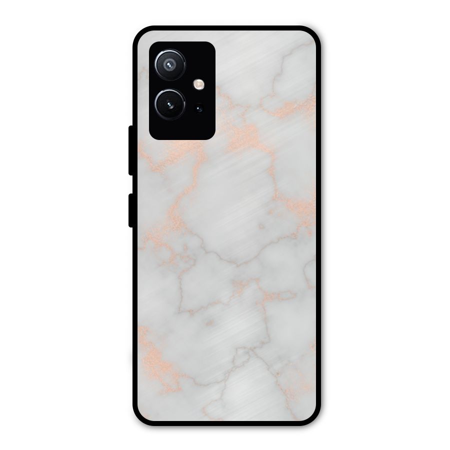 RoseGold Marble Metal Back Case for Vivo Y75 5G