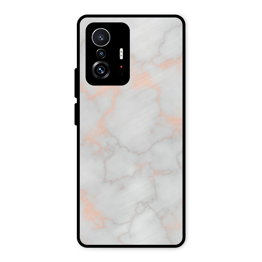 RoseGold Marble Metal Back Case for Xiaomi 11T Pro