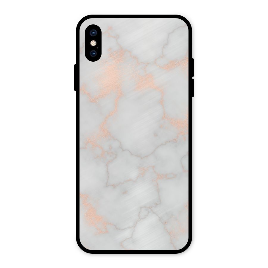 RoseGold Marble Metal Back Case for iPhone XS Max