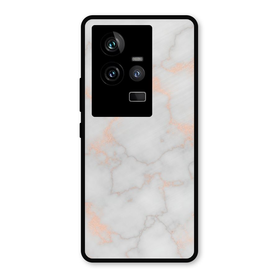 RoseGold Marble Metal Back Case for iQOO 11 5G