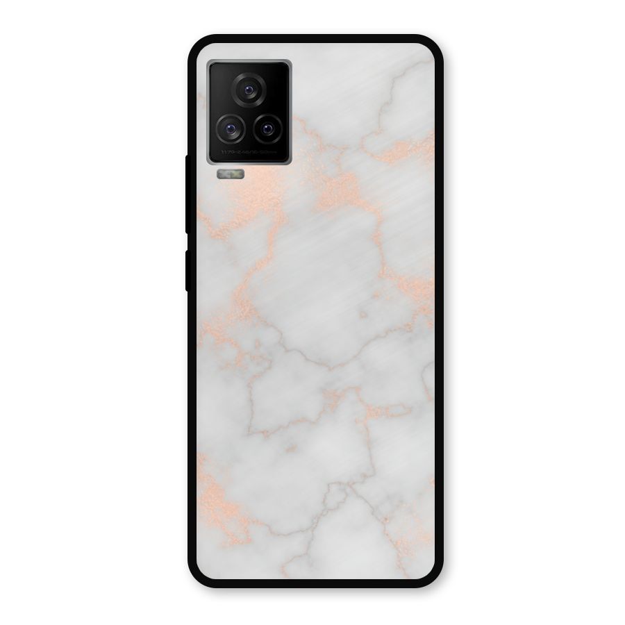 RoseGold Marble Metal Back Case for iQOO 7 Legend 5G