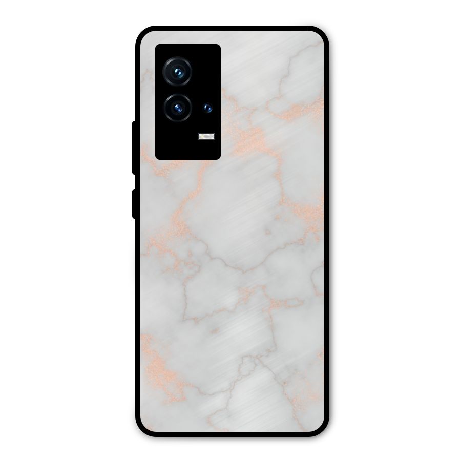 RoseGold Marble Metal Back Case for iQOO 9 5G