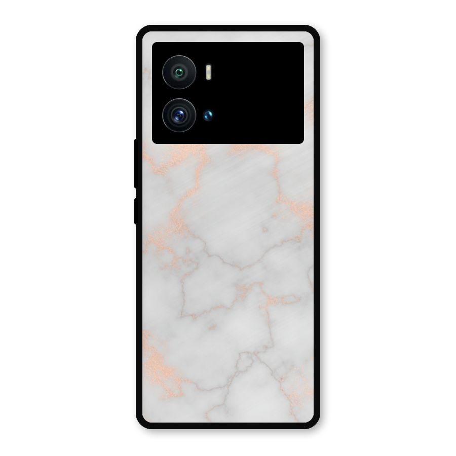 RoseGold Marble Metal Back Case for iQOO 9 Pro
