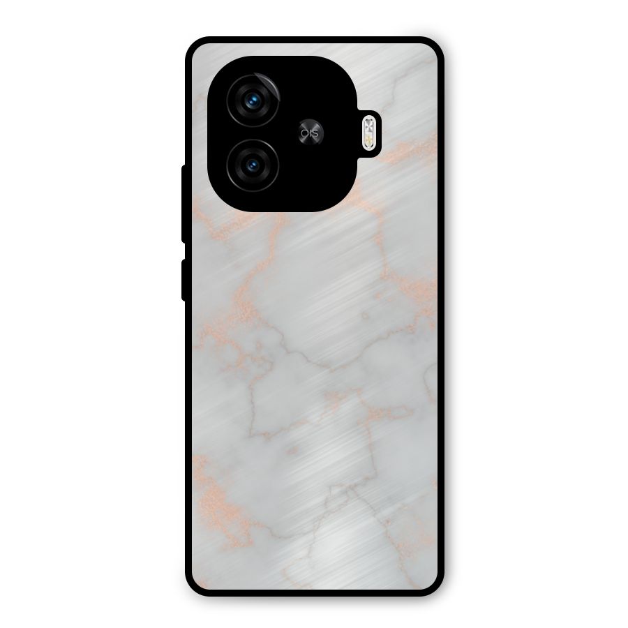 RoseGold Marble Metal Back Case for iQOO Neo 10R