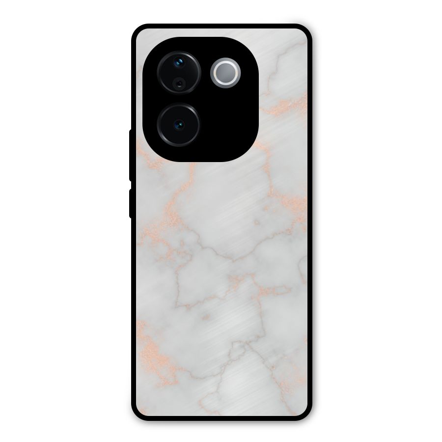 RoseGold Marble Metal Back Case for iQOO Z9s Pro