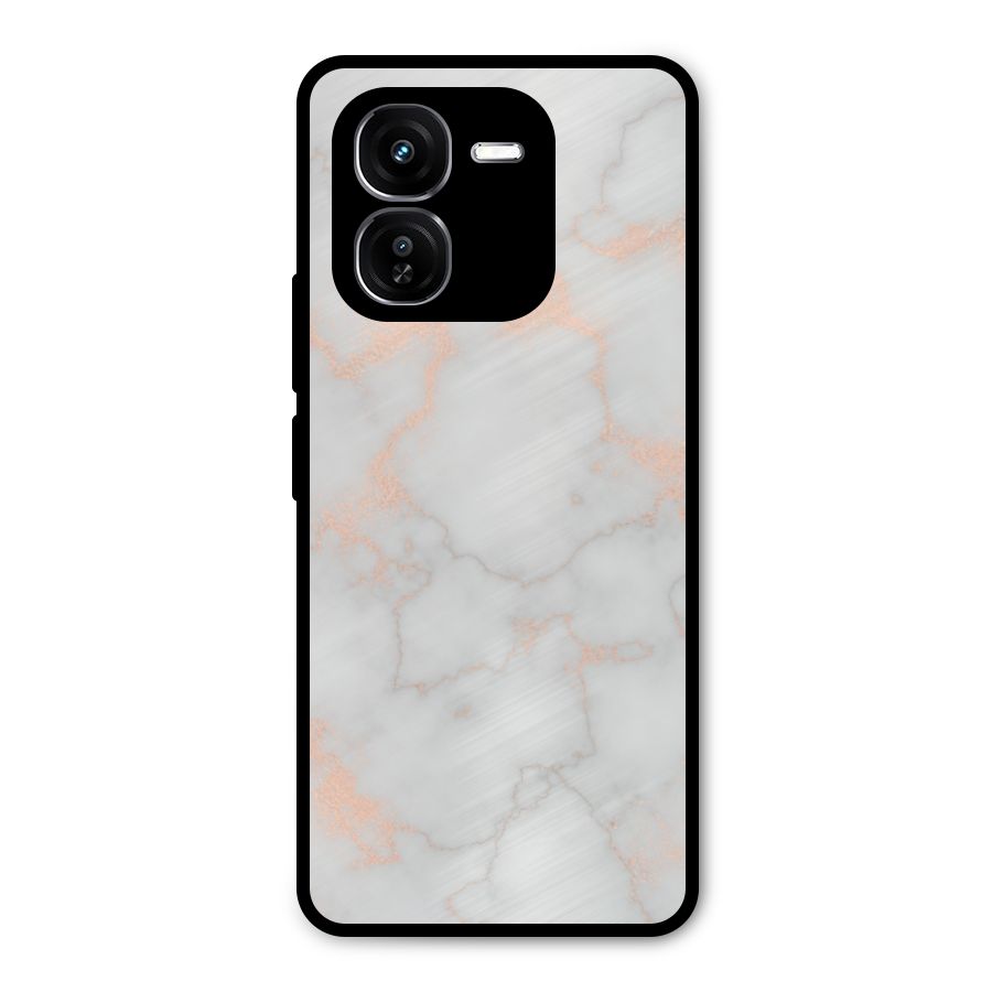 RoseGold Marble Metal Back Case for iQOO Z9x