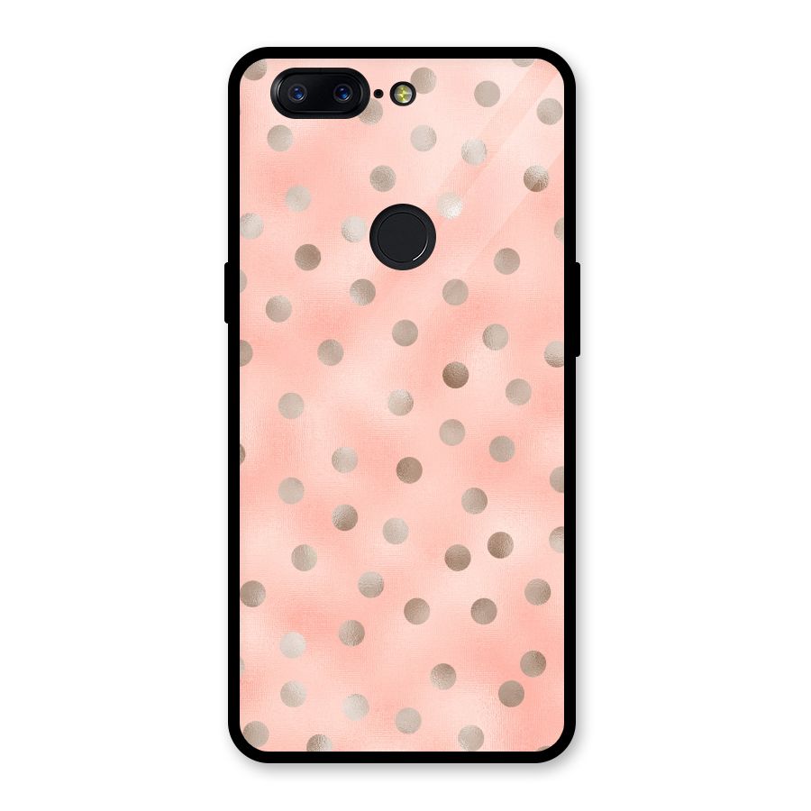 RoseGold Polka Dots Glass Back Case for OnePlus 5T