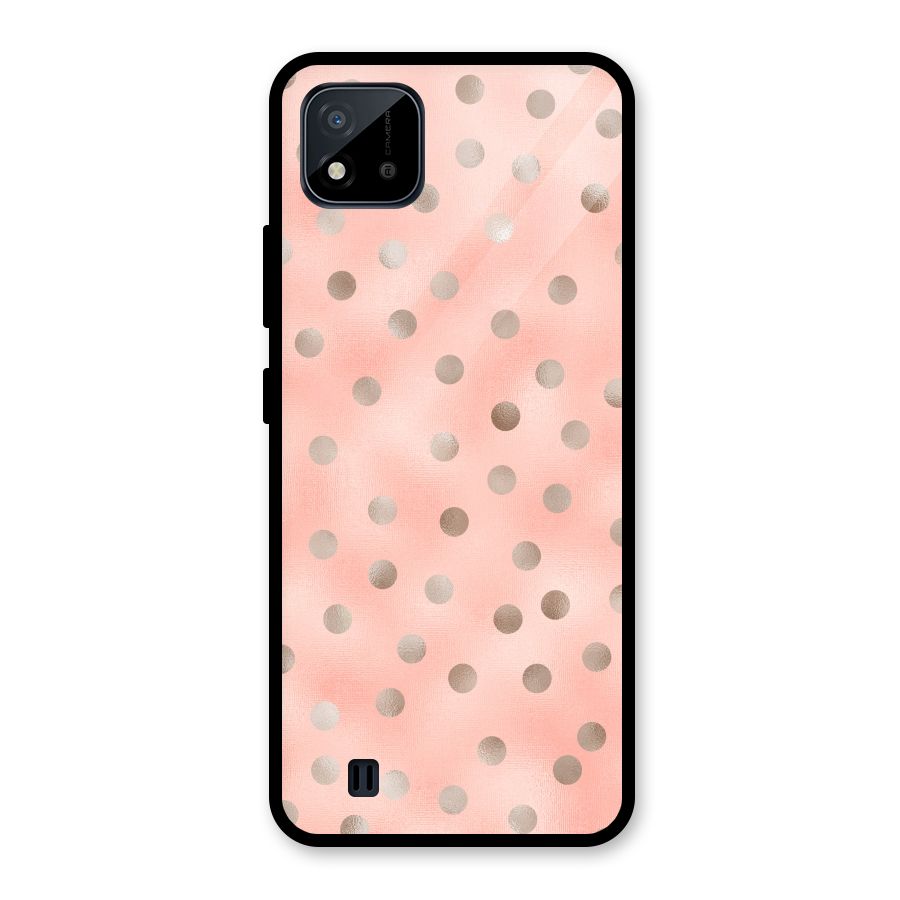 RoseGold Polka Dots Glass Back Case for Realme C11 2021