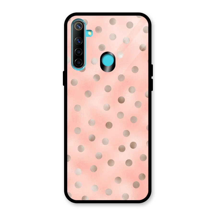 RoseGold Polka Dots Glass Back Case for Realme Narzo 10
