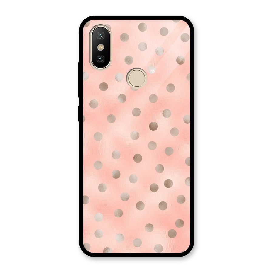 RoseGold Polka Dots Glass Back Case for Redmi A2