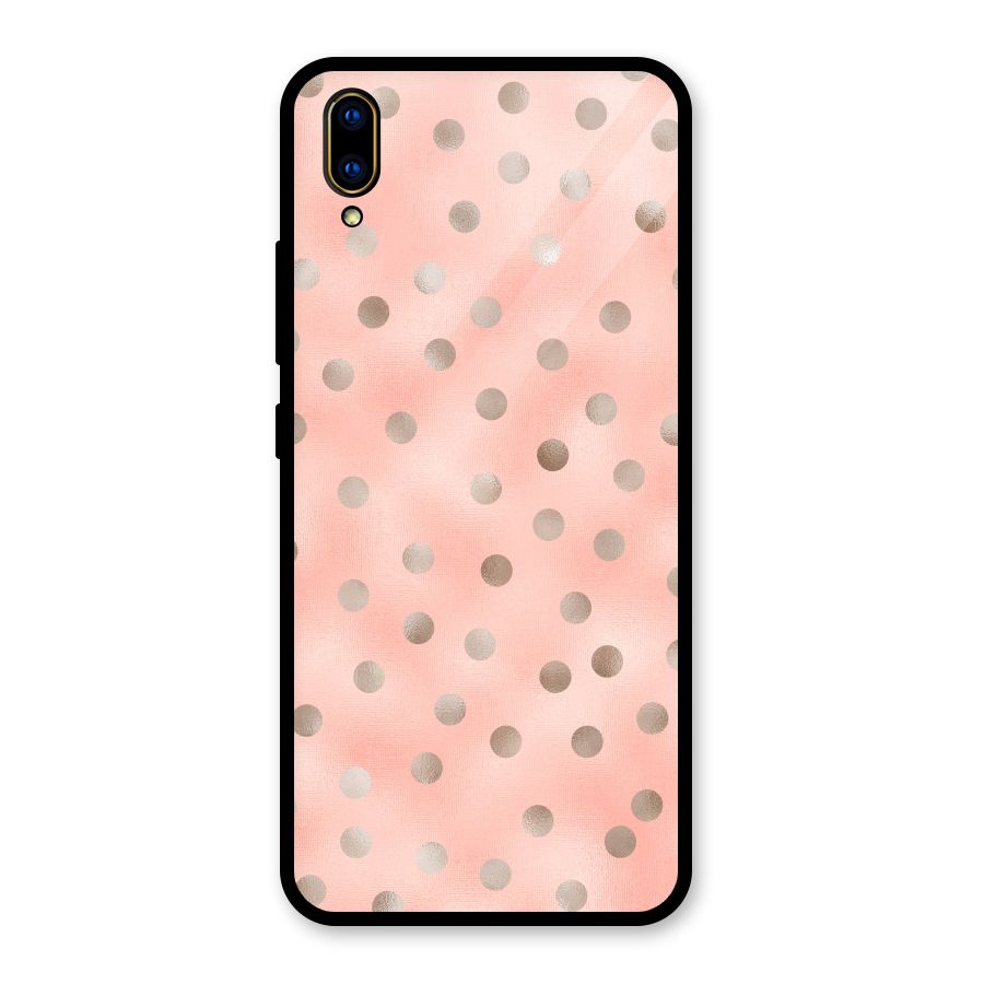 RoseGold Polka Dots Glass Back Case for Vivo V11 Pro