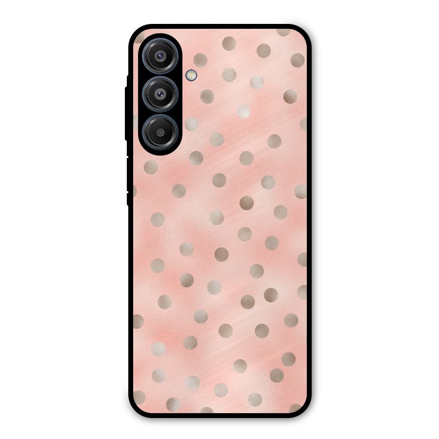 RoseGold Polka Dots Metal Back Case for Galaxy A16 5G
