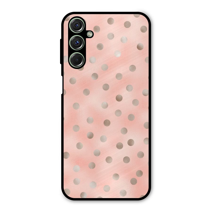 RoseGold Polka Dots Metal Back Case for Galaxy F34