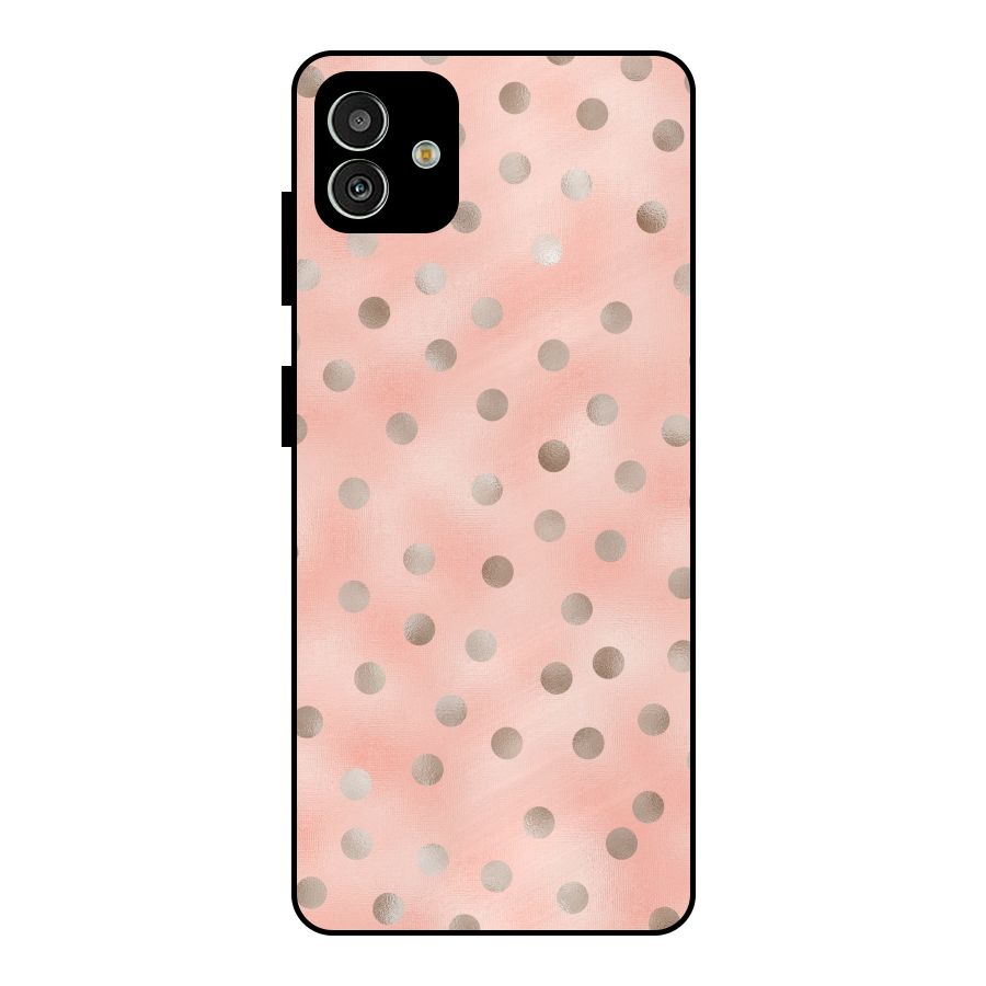 RoseGold Polka Dots Metal Back Case for Galaxy M13 5G