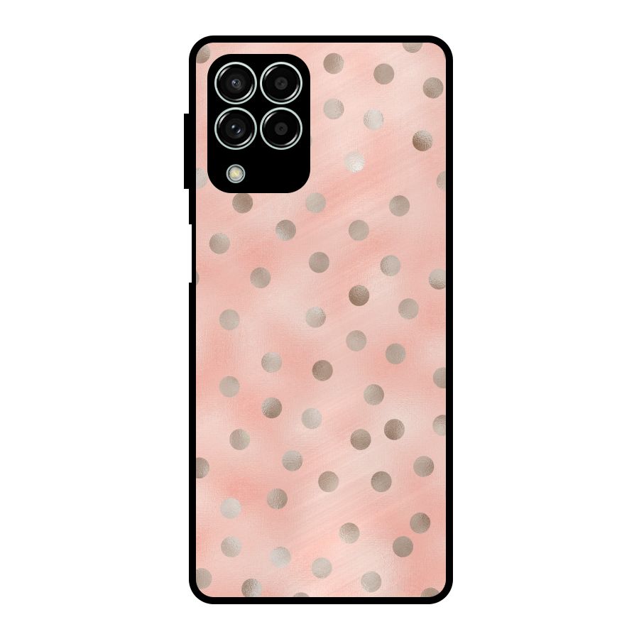 RoseGold Polka Dots Metal Back Case for Galaxy M33