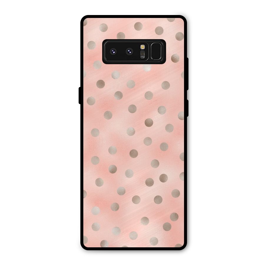 RoseGold Polka Dots Metal Back Case for Galaxy Note 8