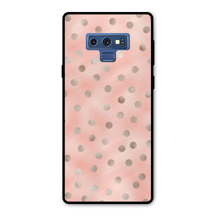 RoseGold Polka Dots Metal Back Case for Galaxy Note 9