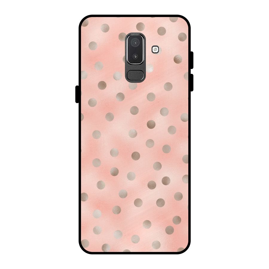 RoseGold Polka Dots Metal Back Case for Galaxy On8 (2018)