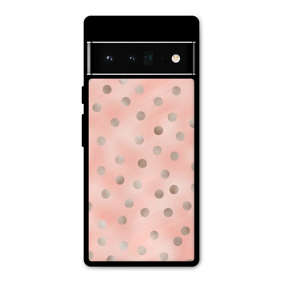 RoseGold Polka Dots Metal Back Case for Google Pixel 6 Pro