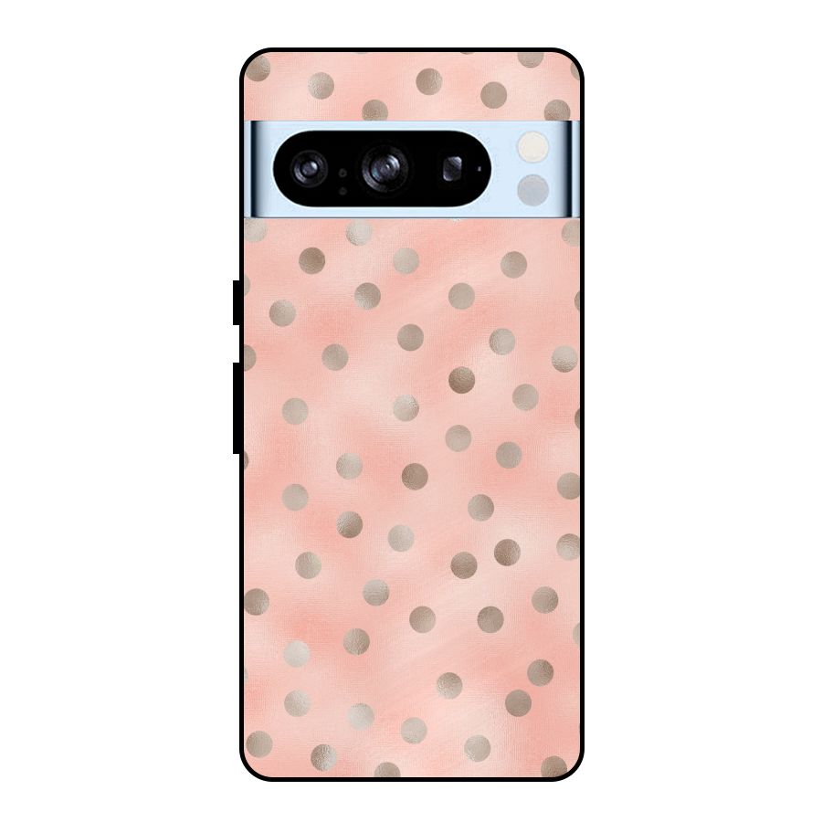 RoseGold Polka Dots Metal Back Case for Google Pixel 8 Pro