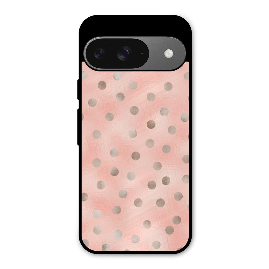 RoseGold Polka Dots Metal Back Case for Google Pixel 9