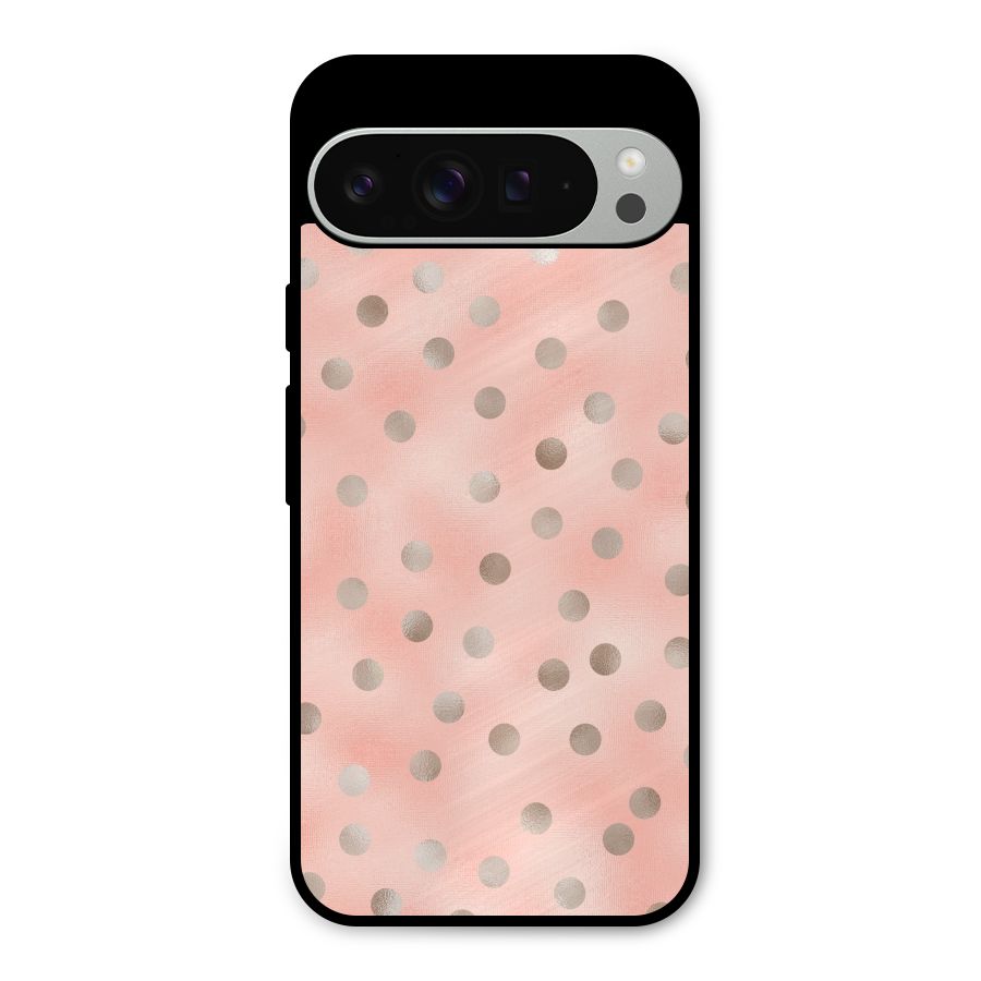 RoseGold Polka Dots Metal Back Case for Google Pixel 9 Pro XL