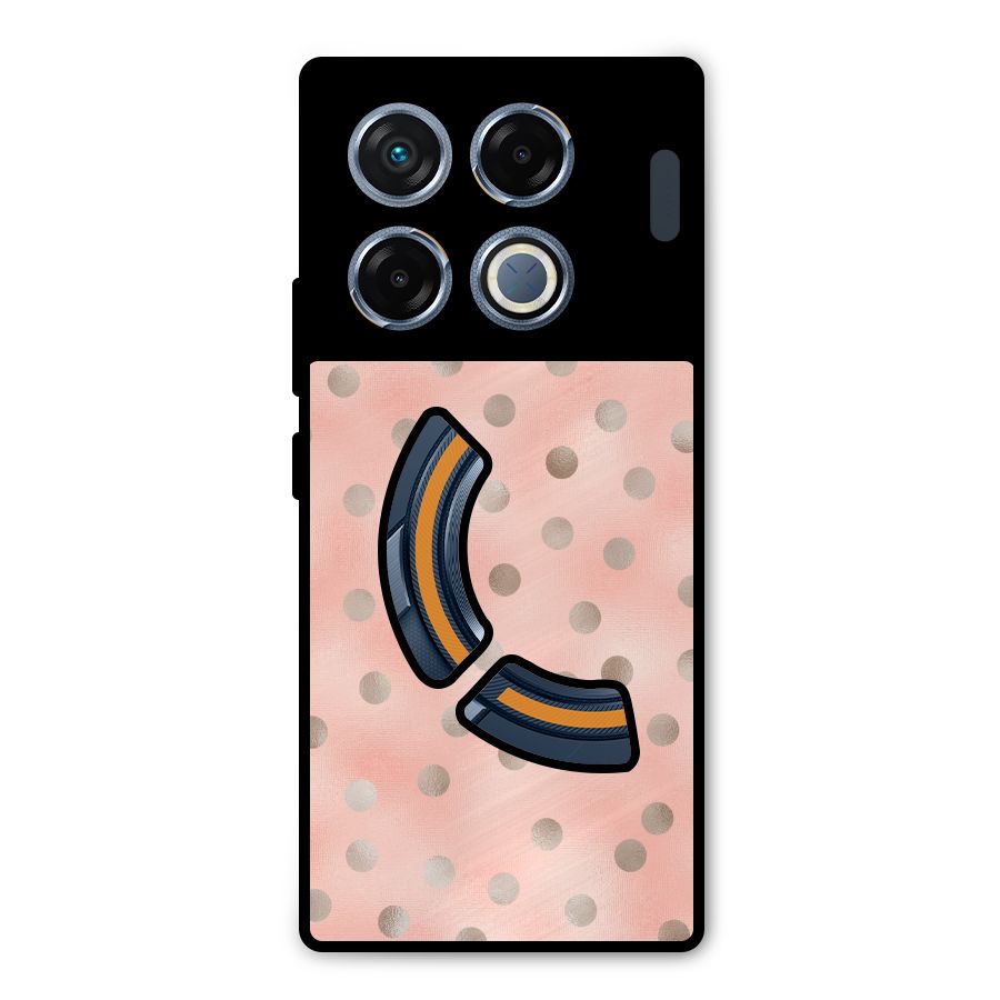 RoseGold Polka Dots Metal Back Case for Infinix GT 20 Pro