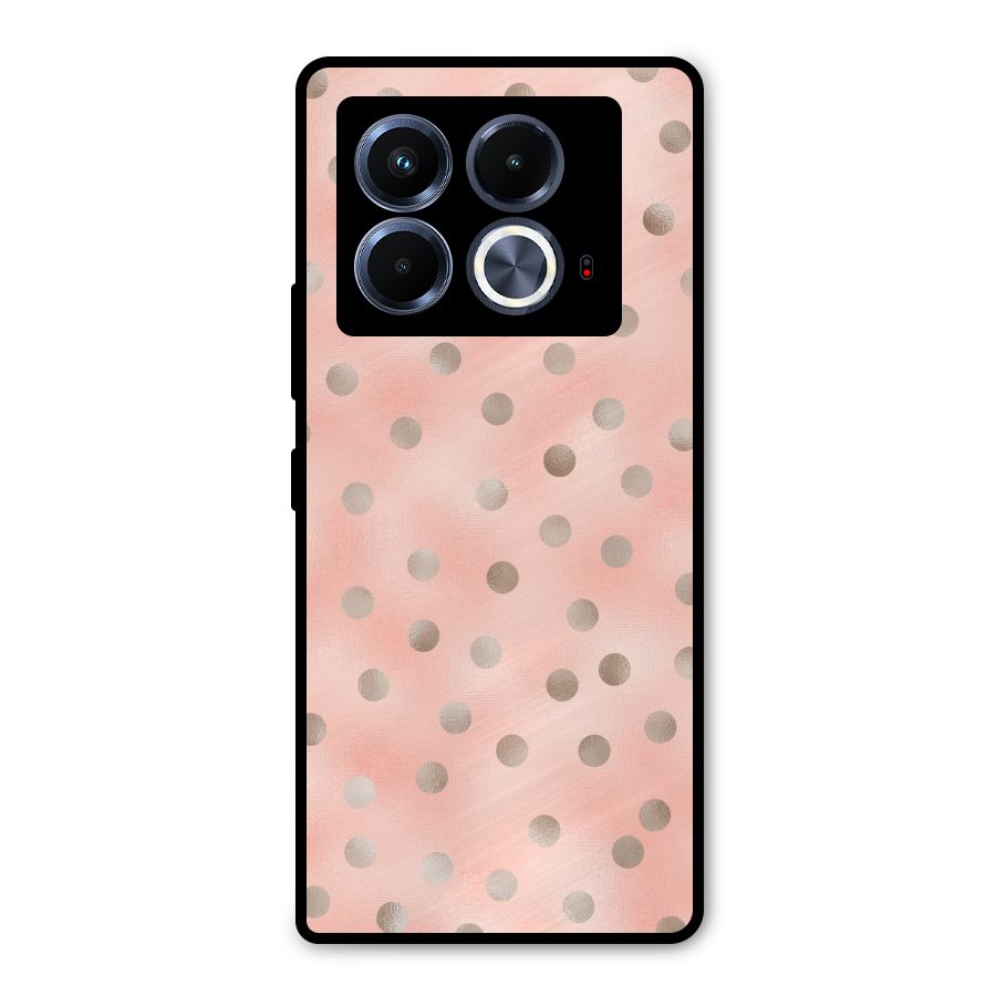 RoseGold Polka Dots Metal Back Case for Infinix Note 40 5G