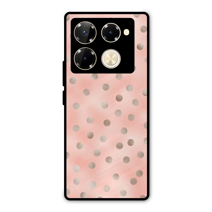 RoseGold Polka Dots Metal Back Case for Infinix Note 40 Pro Plus