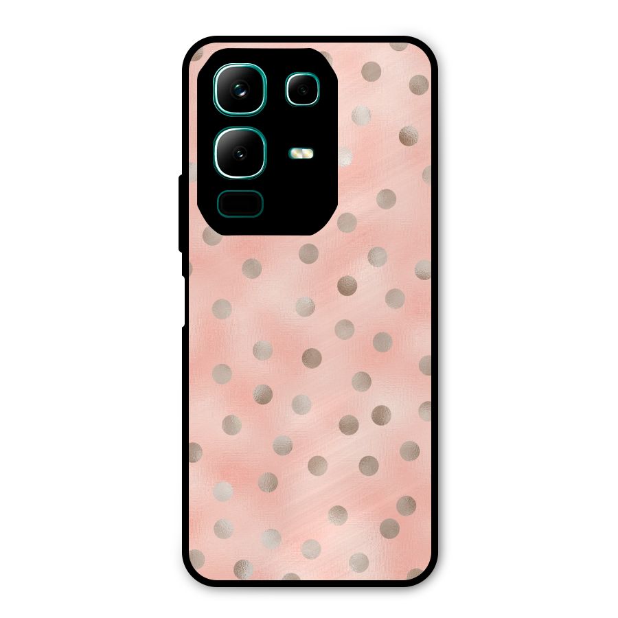 RoseGold Polka Dots Metal Back Case for Infinix Note 50x