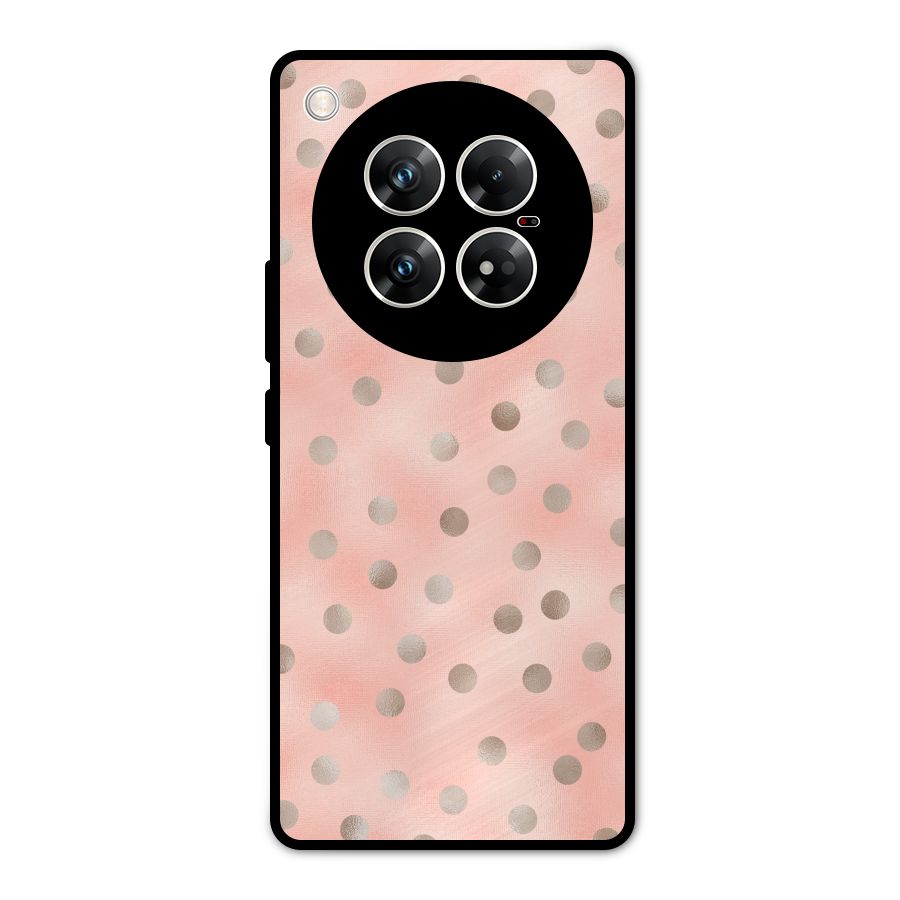 RoseGold Polka Dots Metal Back Case for Infinix Zero 40 5G