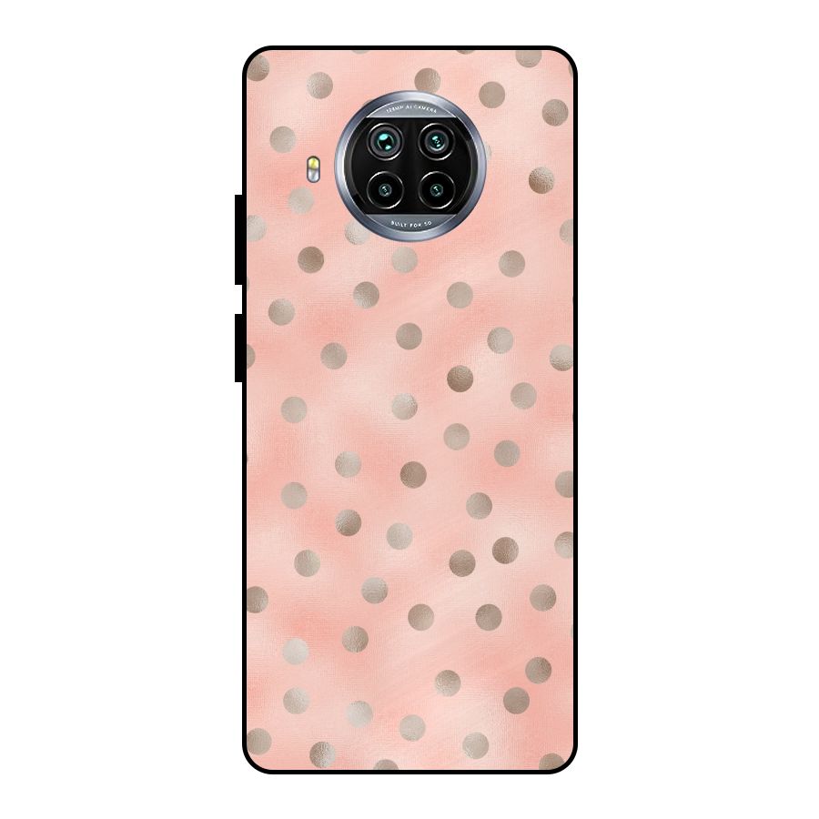 RoseGold Polka Dots Metal Back Case for Mi 10i