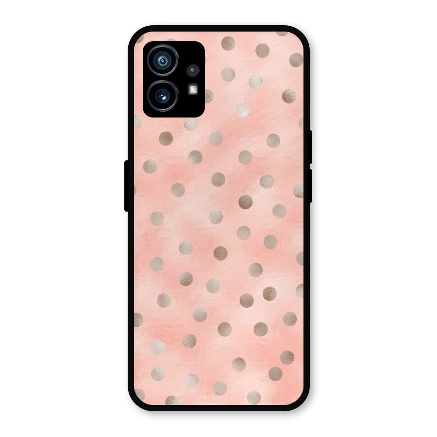 RoseGold Polka Dots Metal Back Case for Nothing Phone 1