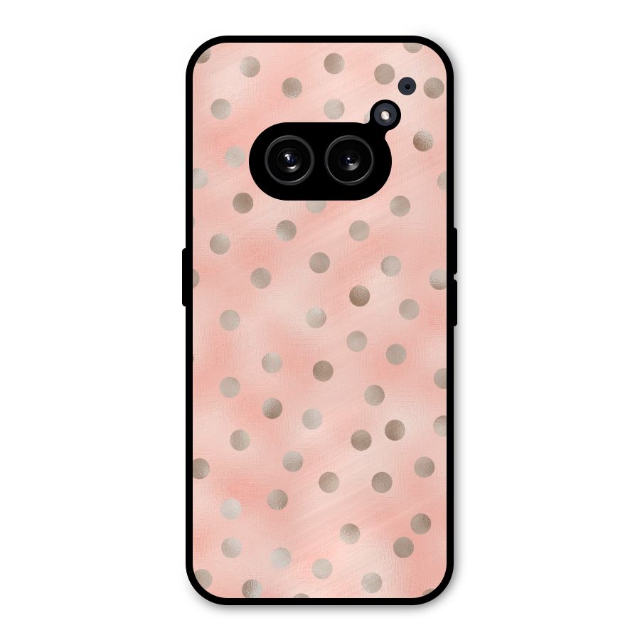 RoseGold Polka Dots Metal Back Case for Nothing Phone 2a Plus