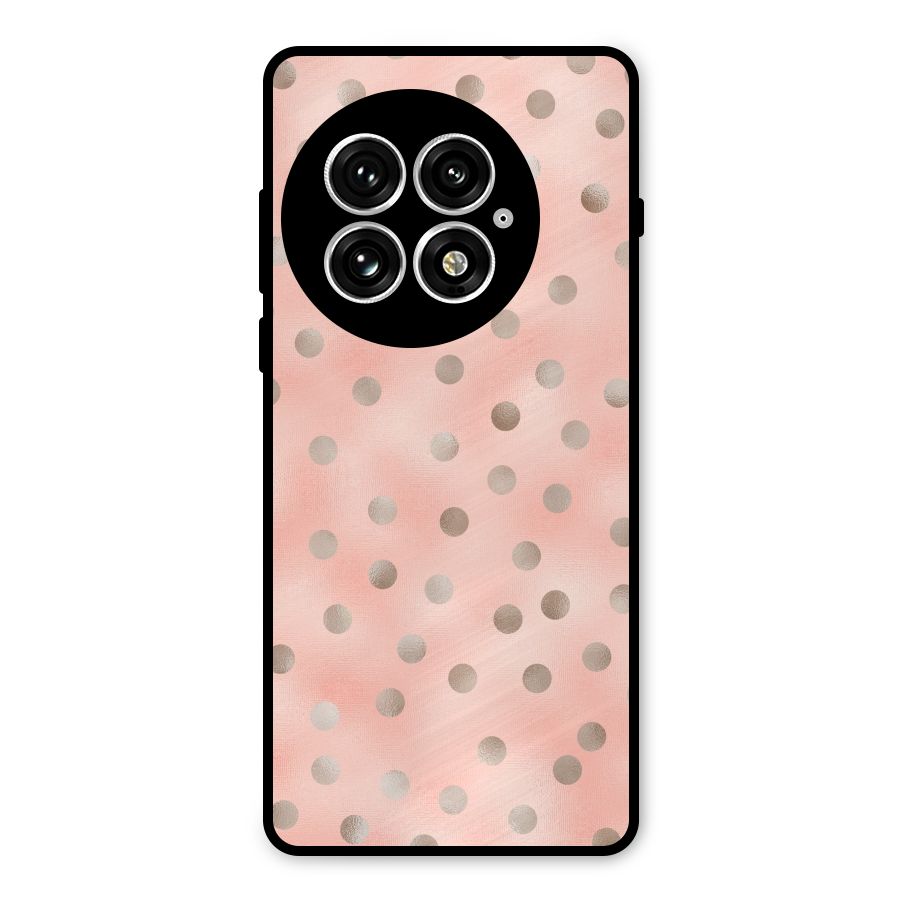 RoseGold Polka Dots Metal Back Case for OnePlus 13