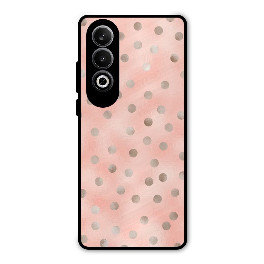 RoseGold Polka Dots Metal Back Case for OnePlus Nord CE4