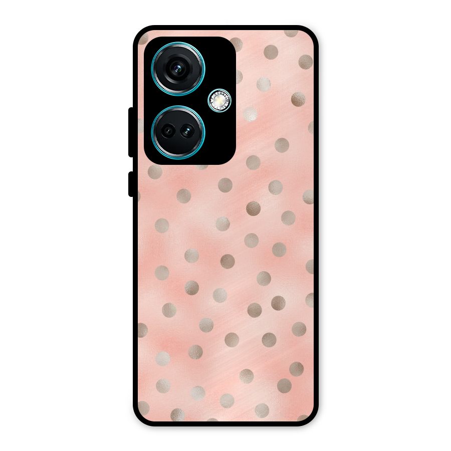 RoseGold Polka Dots Metal Back Case for OnePlus Nord CE 3 5G